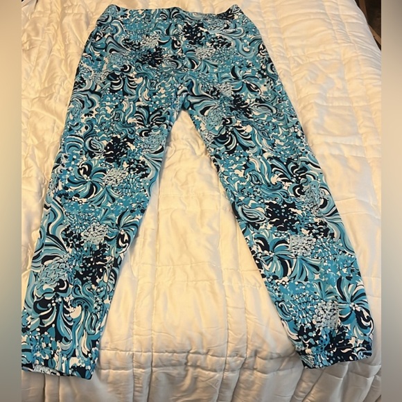 NWT Lilly Pulitzer 29" Rici Stretch Jogger Pants Resort White Mermazing - Picture 7 of 8